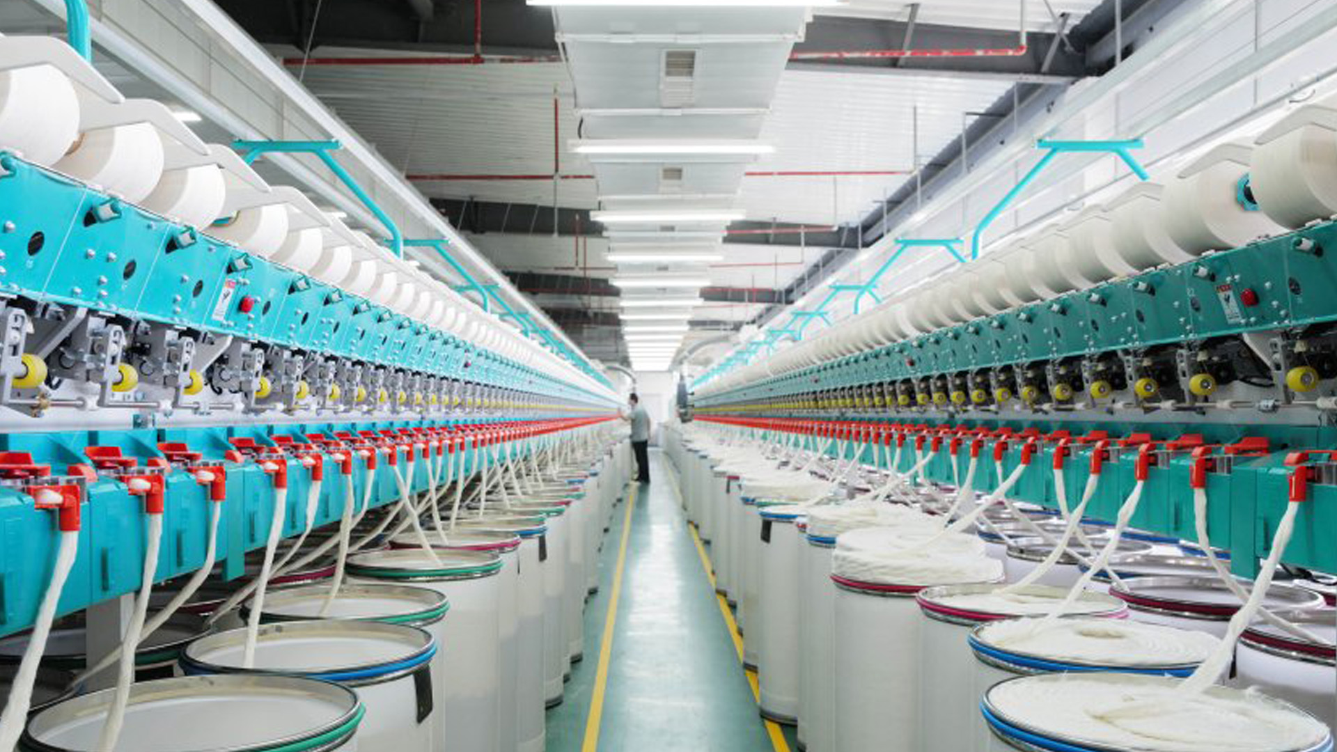 Modern Spinram spinning mill interior